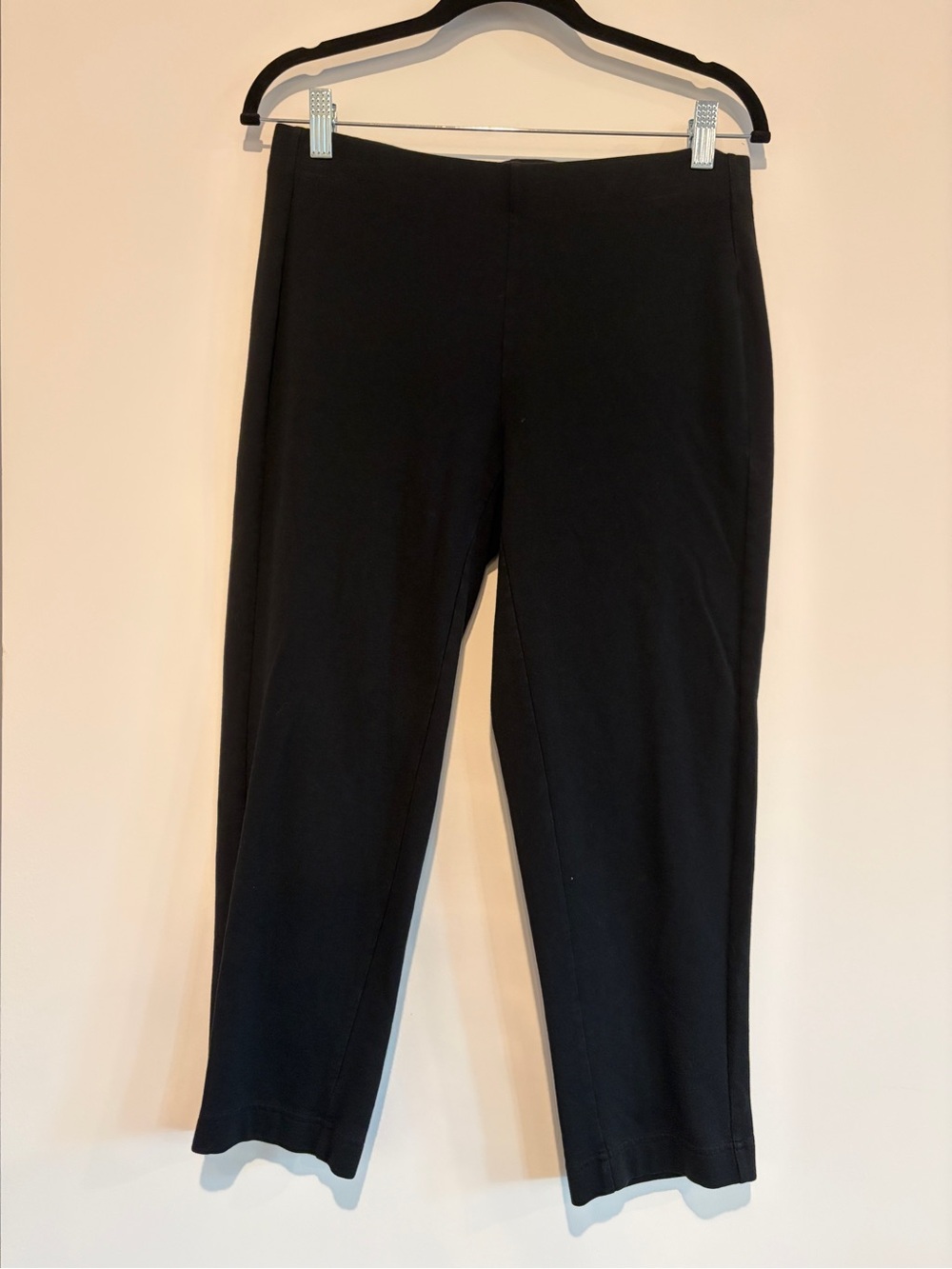 Pure Jill Affinity Slim-Leg Crop Pants Black Pima Cotton Stretch Medium / M